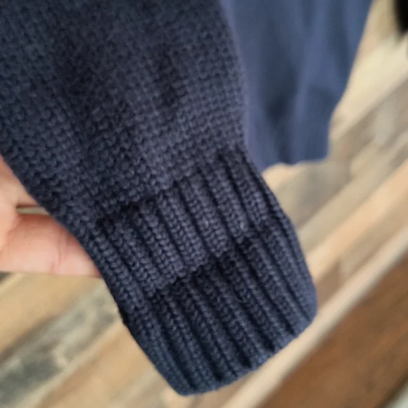 Polo Ralph Lauren Quarter Zip Pullover Knit Sweater Navy Blue Big Pony Sz 5 Boy